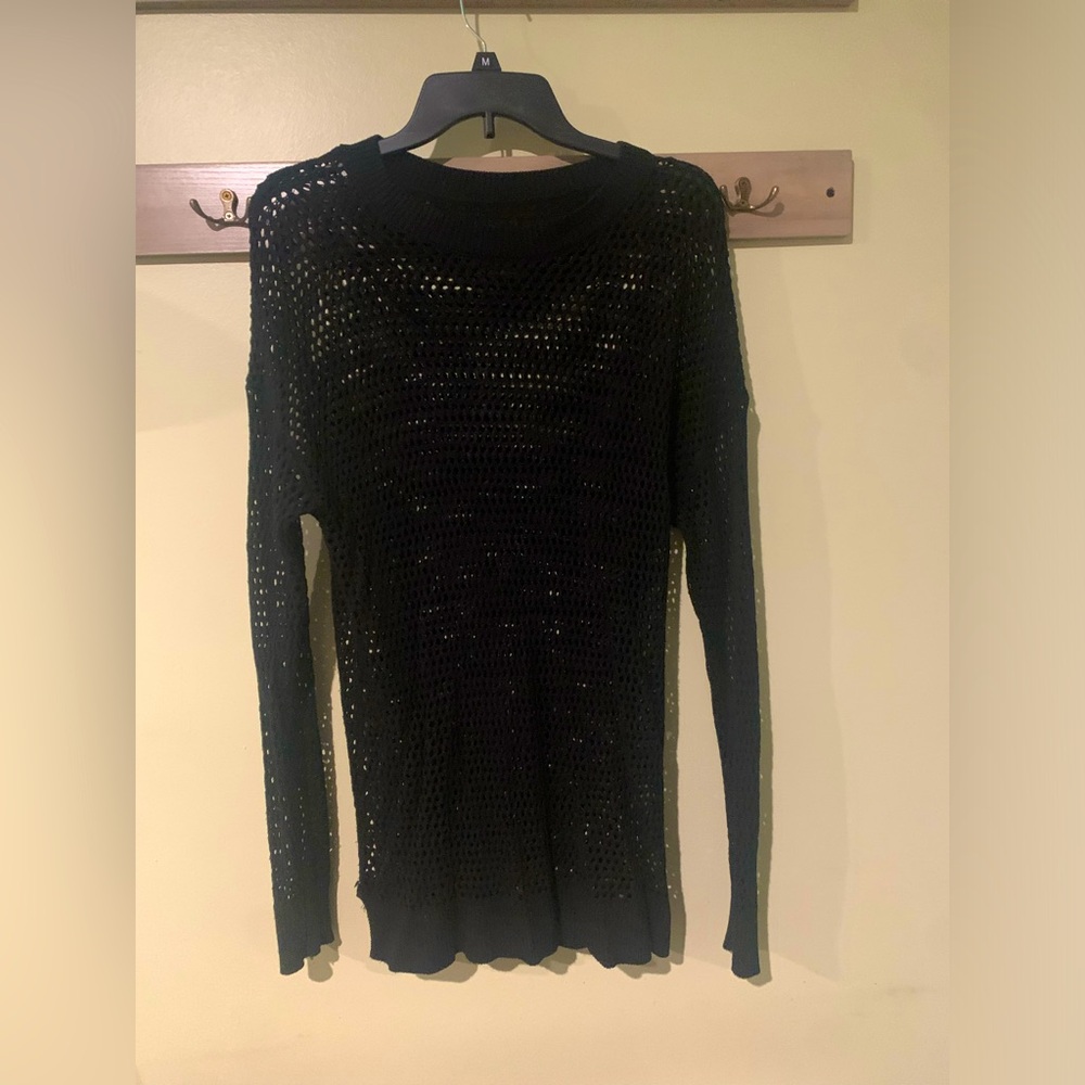 Black Crochet Sweater